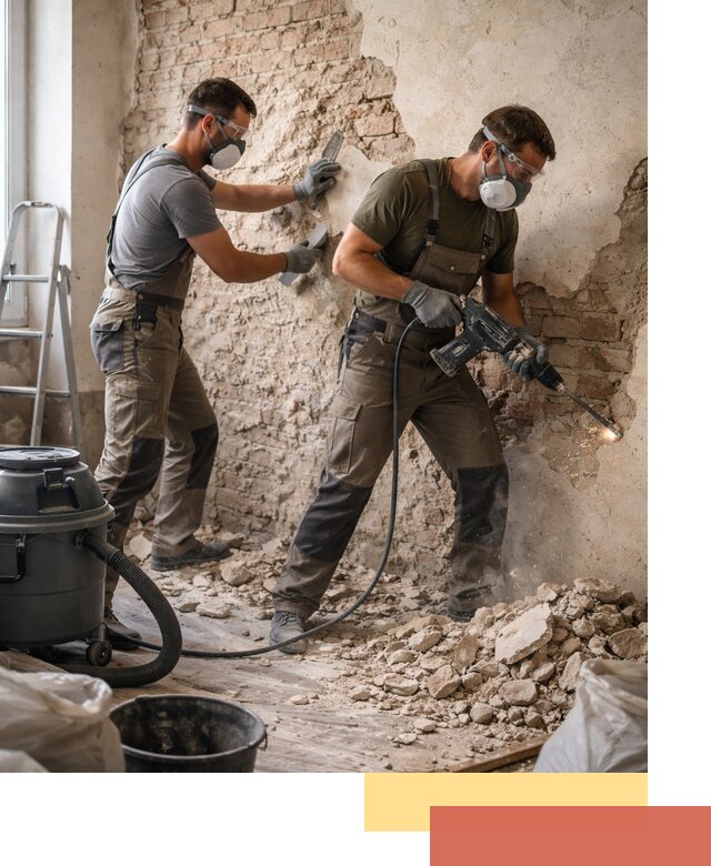 Демонтаж штукатурки со стен в Курске быстро и аккуратно