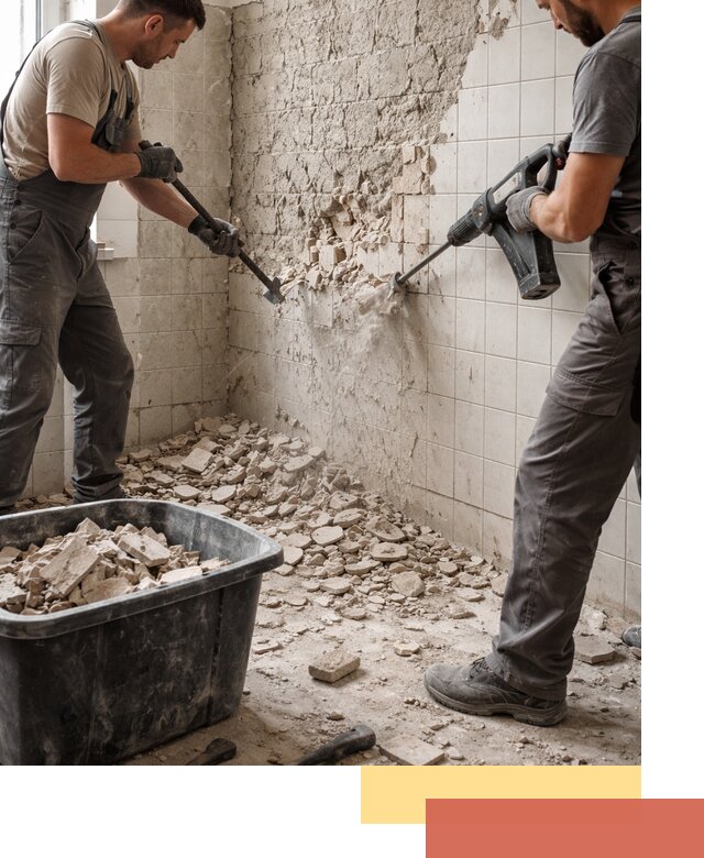 Демонтаж плитки со стен в Курске быстро и аккуратно