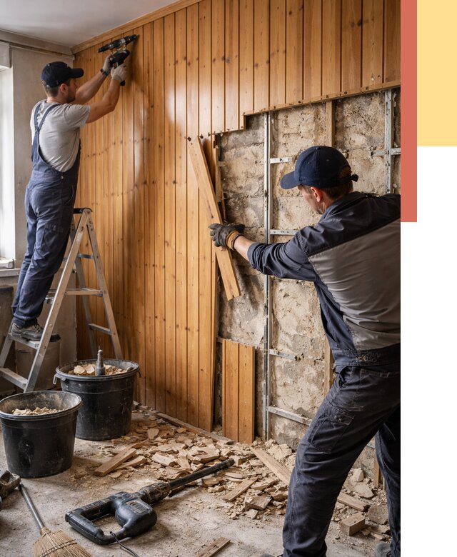 Демонтаж вагонки со стен в Курске от 1511 руб. — снятие, удаление, срочно | ОТДЕЛОЧНИК-Кус