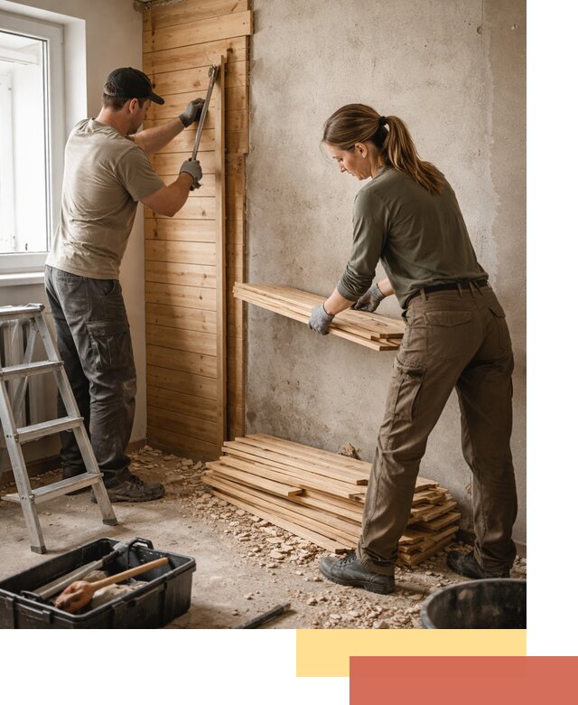 Демонтаж вагонки со стен в Курске — профессиональный демонтаж