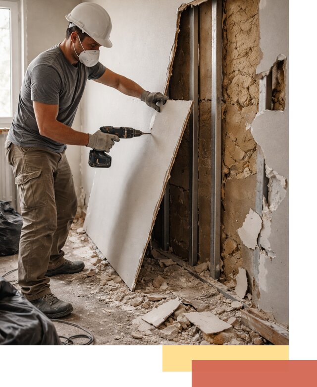 Демонтаж гипсокартона со стен в Курске качественно и быстро