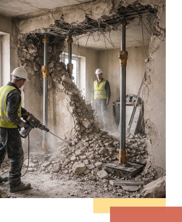 Снос несущих стен в Курске с гарантией безопасности и качества