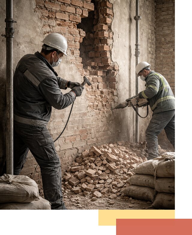 Демонтаж кирпичных стен в Курске быстро и безопасно