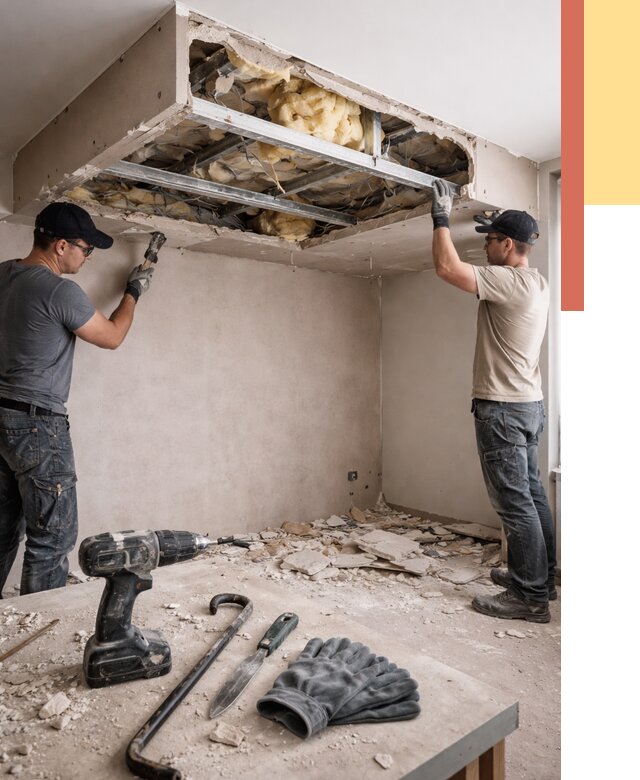 Демонтаж короба из гипсокартона в Курске от 1584 руб. — быстро и недорого | ОТДЕЛОЧНИК-Кус