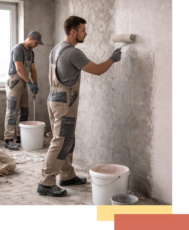 Нанесение бетоноконтакта на стены в Курске для последующей отделки