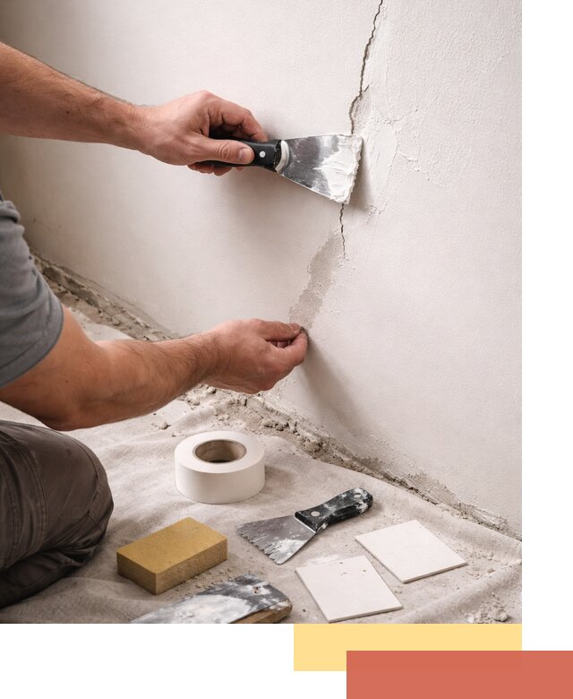 Заделка трещин и сколов в стенах и потолках в Курске