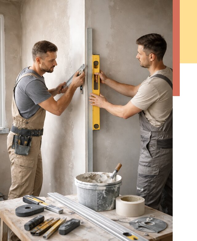 Выведение углов стен в Курске от 1928 руб. быстро и недорого | ОТДЕЛОЧНИК-Кус