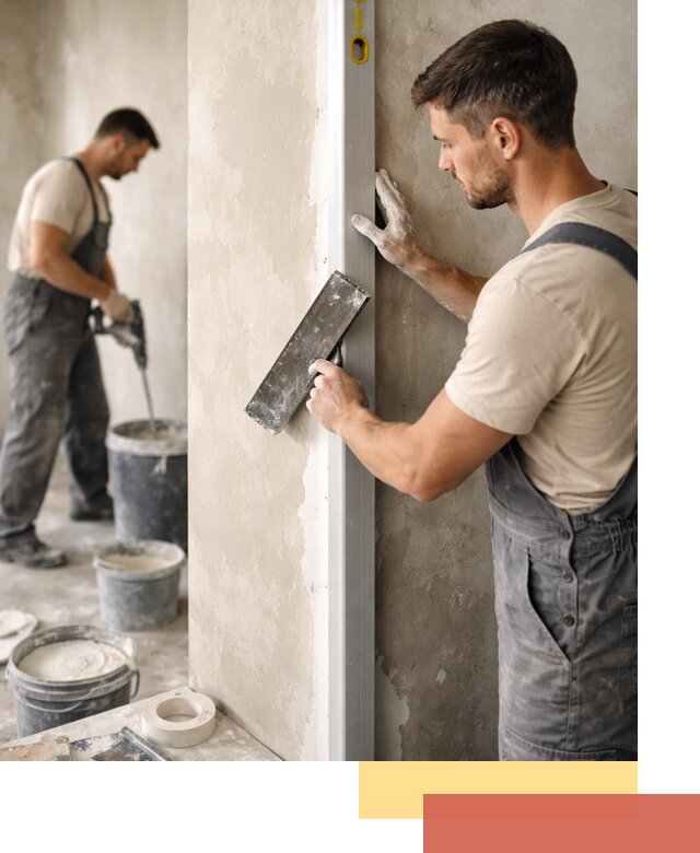 Выведение углов стен в Курске: монтаж и оштукатуривание