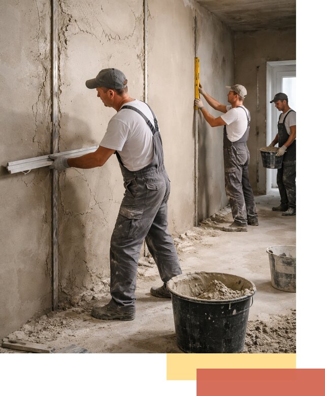 Штукатурка стен по маякам в Курске — точная и ровная поверхность