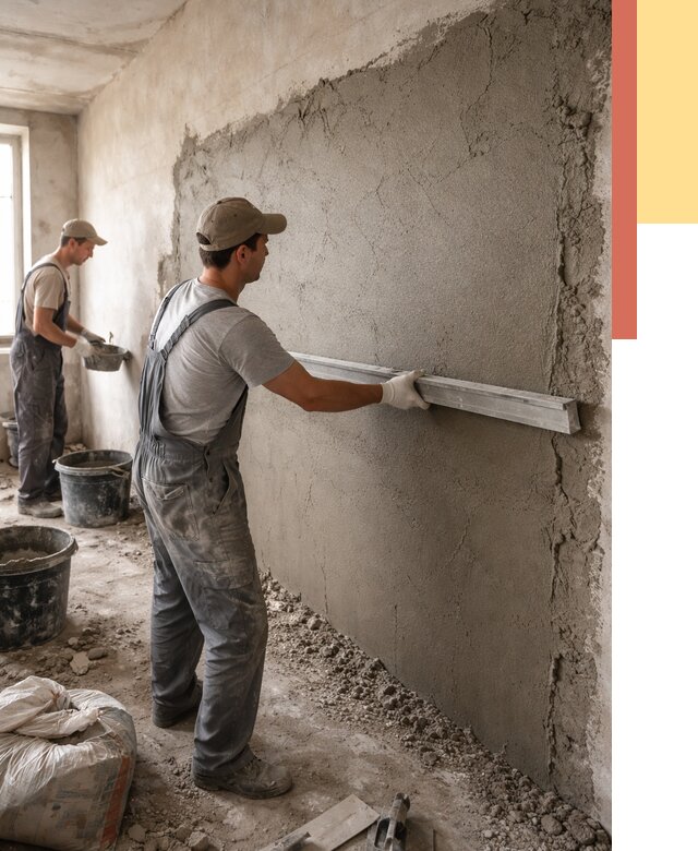 Цементная штукатурка стен в Курске от 4691 руб/м2 — быстро и недорого | ОТДЕЛОЧНИК-Кус