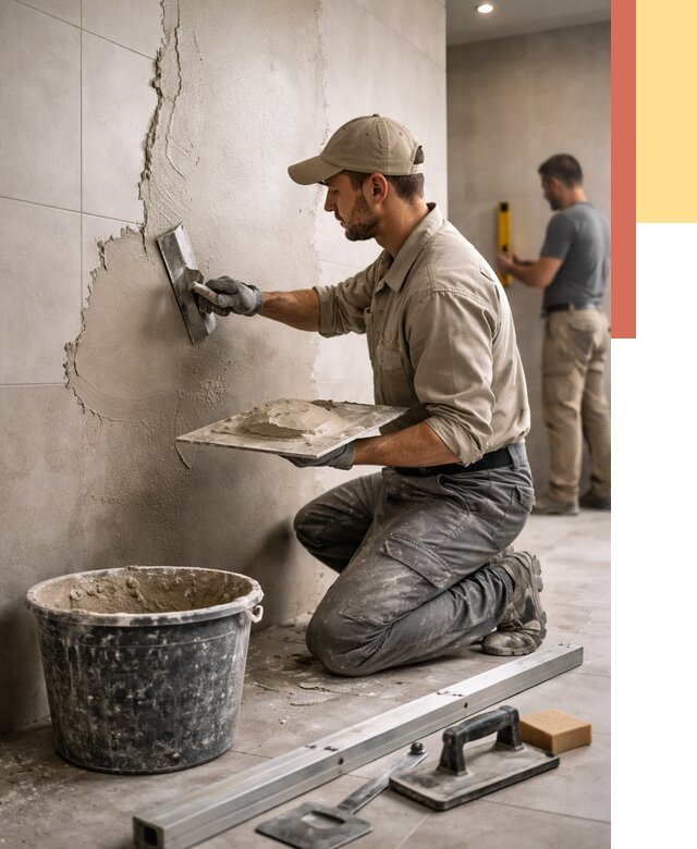 Штукатурка стен в ванной в Курске от 4691 руб./м² — выравнивание под ключ | ОТДЕЛОЧНИК-Кус