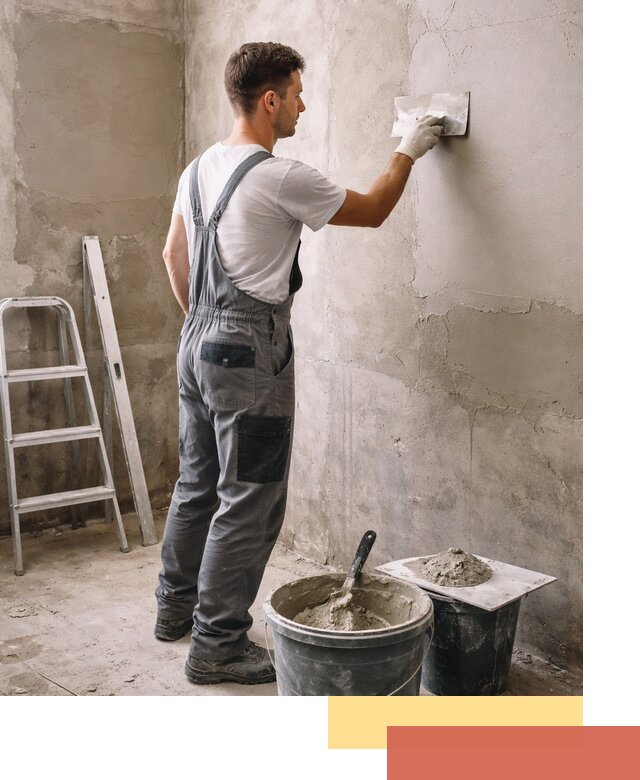 Штукатурка стен в ванной под ключ в Курске