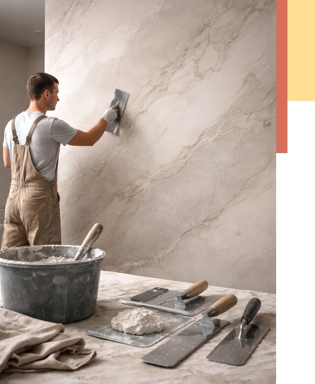 Декоративная штукатурка под мрамор в Курске от 2919 руб./м² — быстро и недорого | ОТДЕЛОЧНИК-Кус