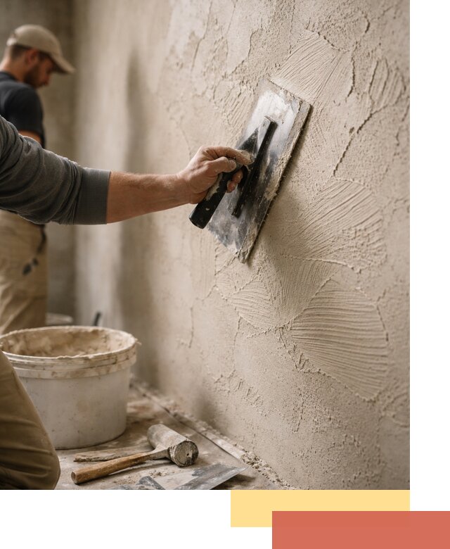 Фактурная штукатурка стен в Курске — монтаж, отделка, реставрация