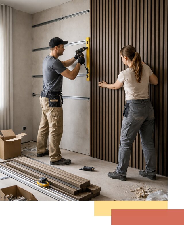 Монтаж реечных панелей на стены в Курске