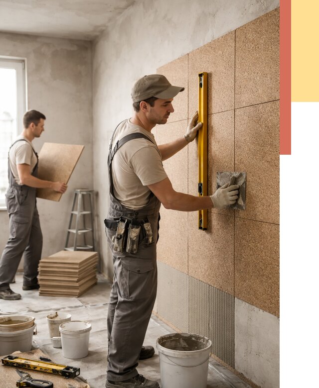 Монтаж пробковых панелей на стены в Курске от 3648 руб. — ОТДЕЛОЧНИК-Кус