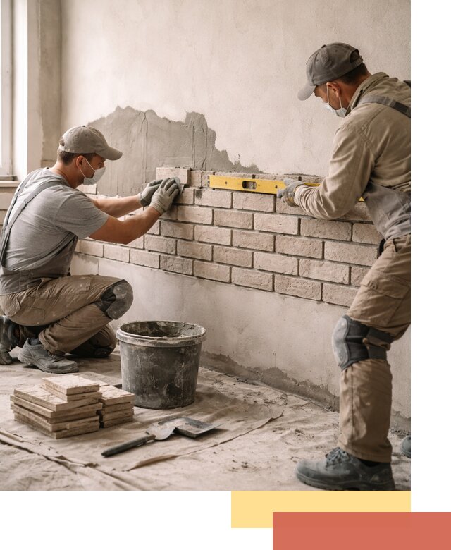 Монтаж декоративного кирпича профессионально в Курске