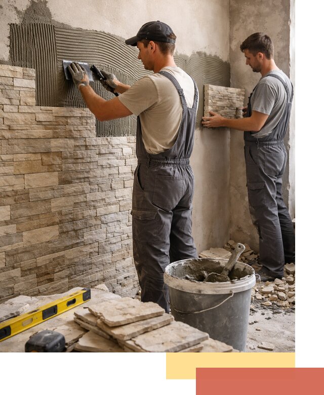 Монтаж искусственного камня в Курске — облицовка стен и фасадов