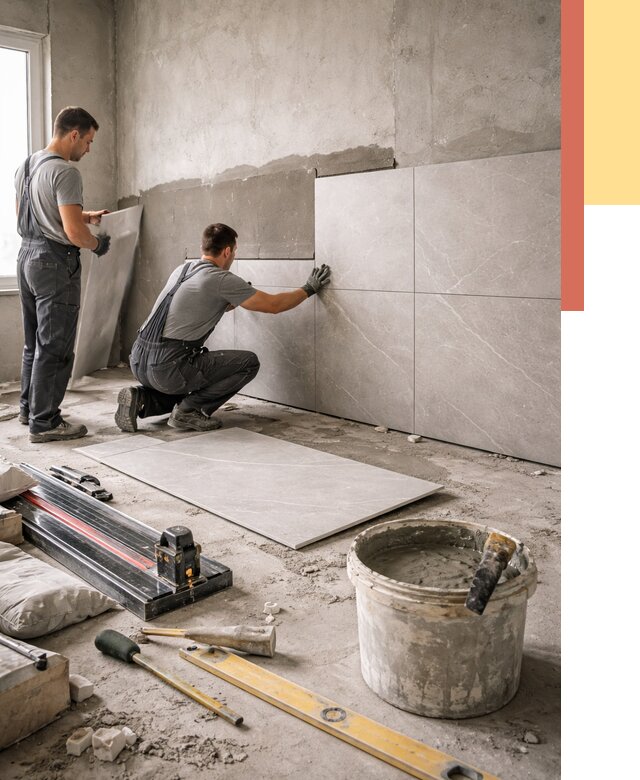 Облицовка стен керамогранитом в Курске от 4378 руб./м² — услуги под ключ | ОТДЕЛОЧНИК-Кус