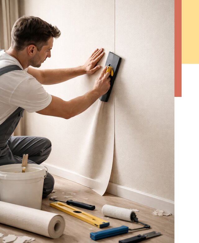 Поклейка виниловых обоев в Курске от 4691 руб. | Быстро и недорого — ОТДЕЛОЧНИК-Кус