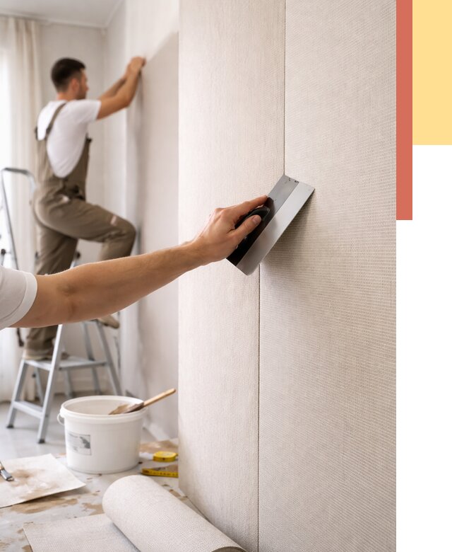 Поклейка текстильных обоев в Курске от 4691 руб. под ключ | ОТДЕЛОЧНИК-Кус