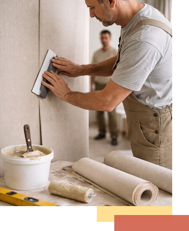 Поклейка текстильных обоев в Курске профессионально и аккуратно