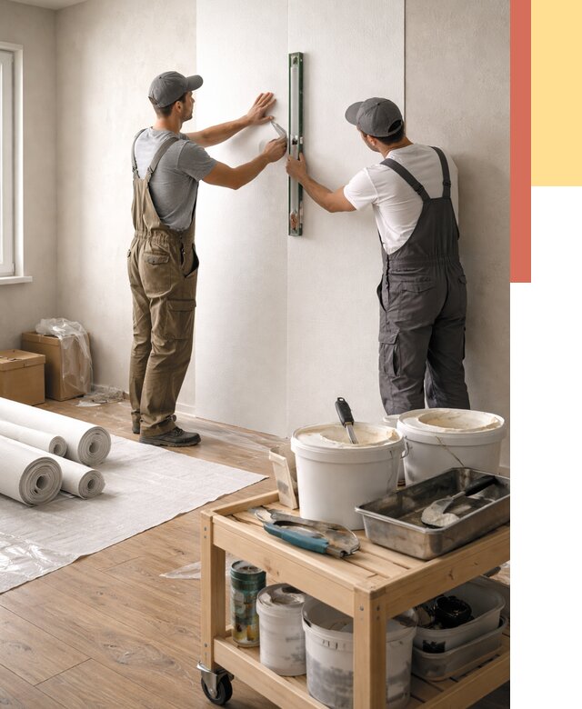 Поклейка стеклообоев в Курске от 6776 руб. за м2 — быстро и недорого | ОТДЕЛОЧНИК-Кус