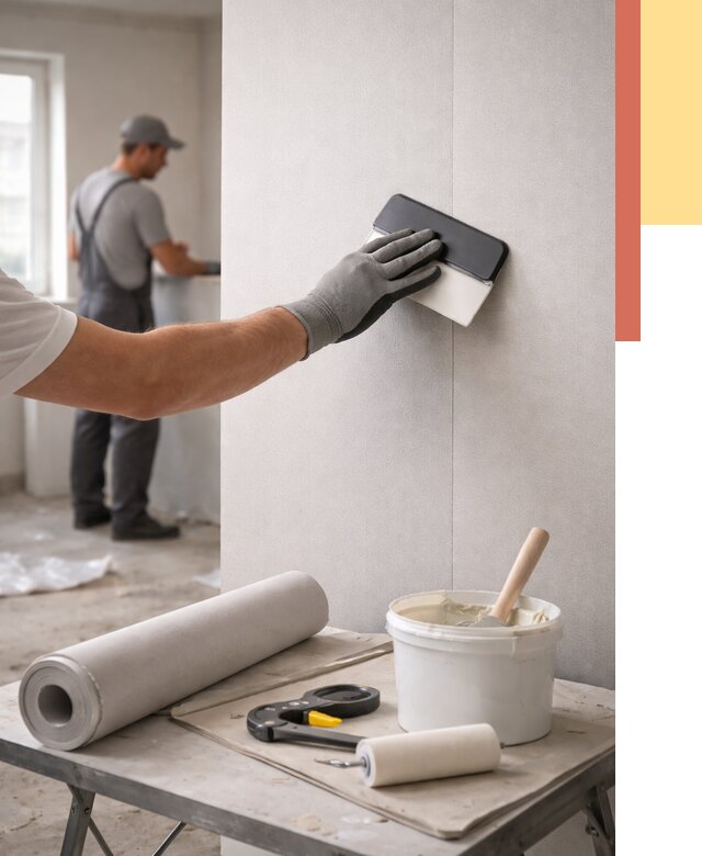 Поклейка обоев под покраску в Курске от 3648 руб. за м2 | ОТДЕЛОЧНИК-Кус