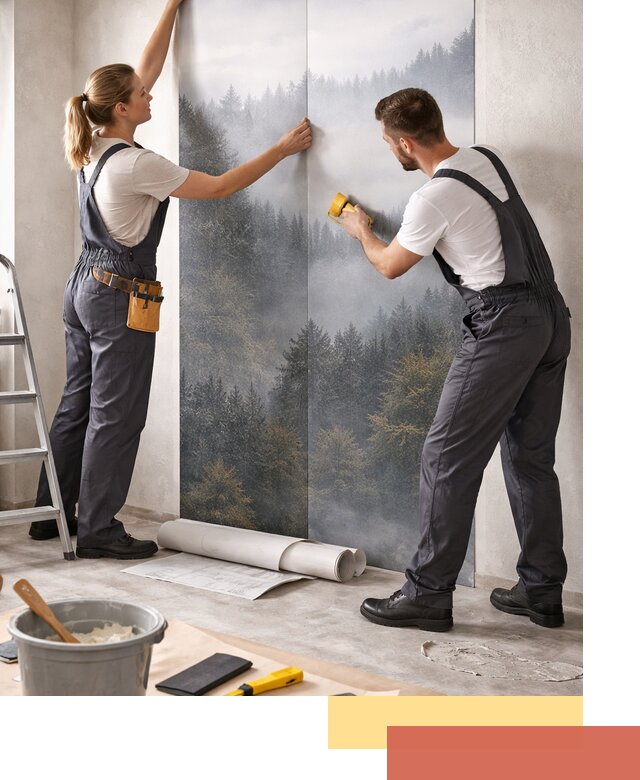 Поклейка фотообоев профессионально в Курске под ключ