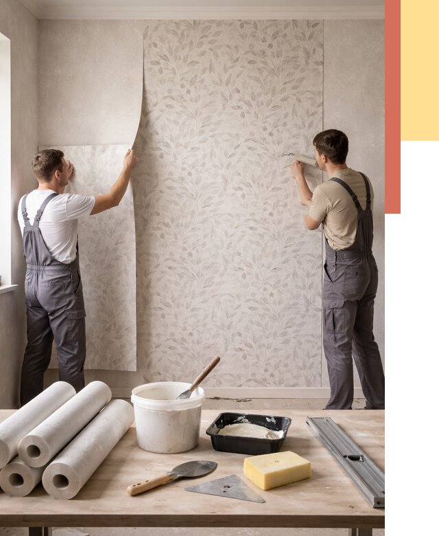 Поклейка обоев с подбором рисунка в Курске от 3648 руб. | ОТДЕЛОЧНИК-Кус - быстро и недорого