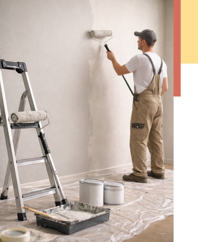 Покраска стен латексной краской в Курске от 4691 руб. за м2 | ОТДЕЛОЧНИК-Кус