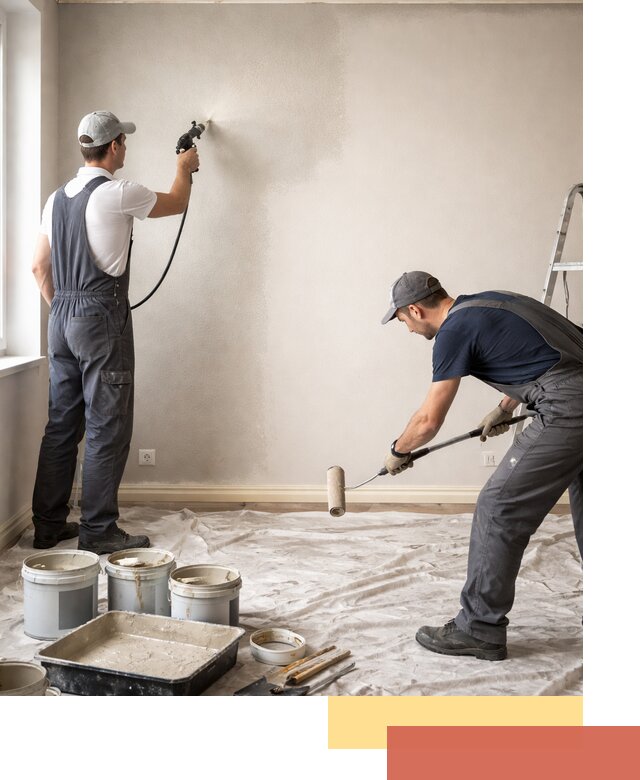 Покраска стен моющейся краской и защита поверхностей в Курске