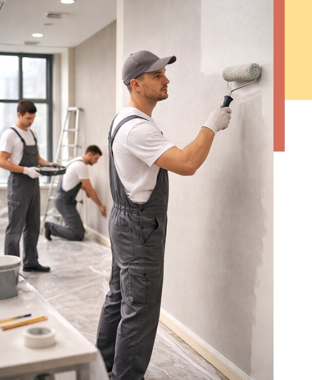 Покраска стен в офисе в Курске от 8860 руб. — быстро и недорого | ОТДЕЛОЧНИК-Кус