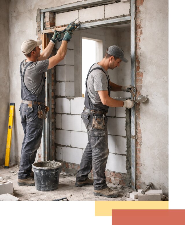 Закладка дверного проема под ключ в Курске: демонтаж, монтаж, отделка