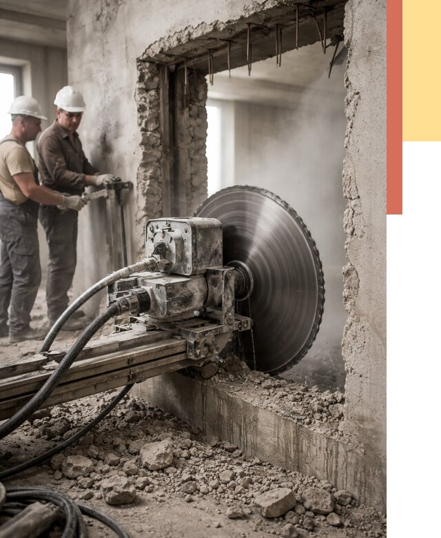 Алмазная резка проемов в Курске от 4691 руб. быстро и недорого | ОТДЕЛОЧНИК-Кус