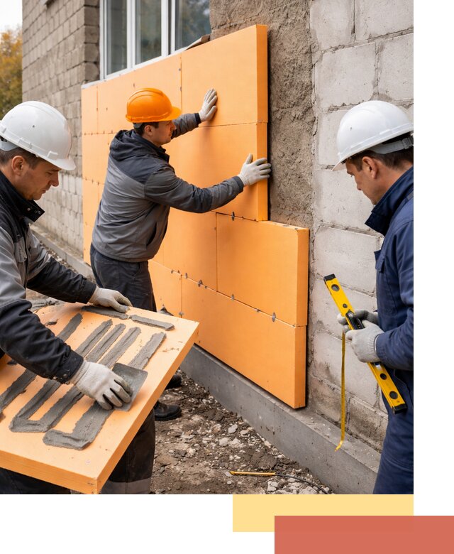 Утепление фасада пеноплексом под ключ в Курске