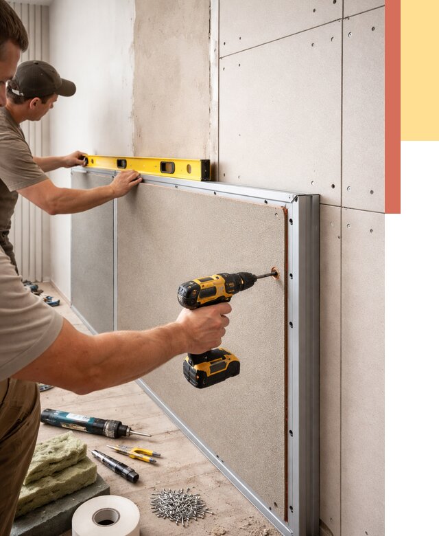 Шумоизоляция стен панелями ЗИПС в Курске от 2293 руб./м² под ключ | ОТДЕЛОЧНИК-Кус