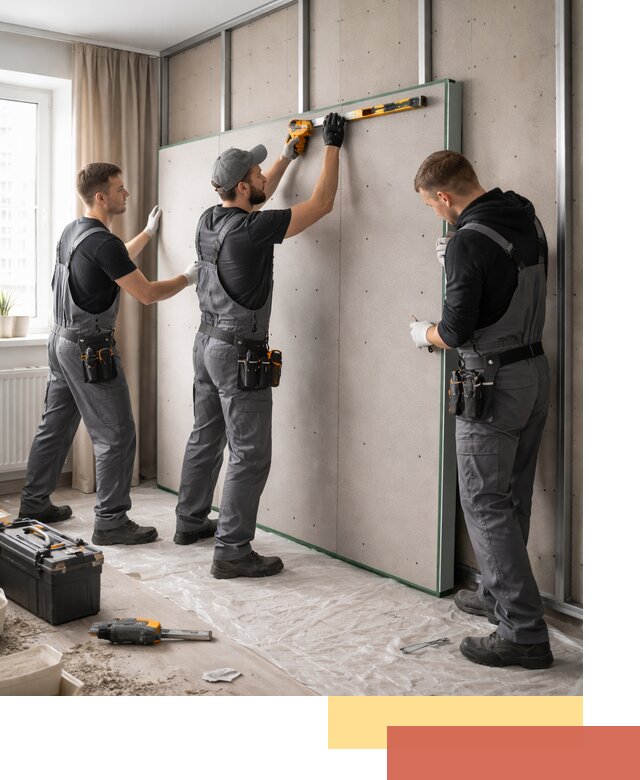 Шумоизоляция стен панелями ЗИПС в Курске для жилых и коммерческих помещений