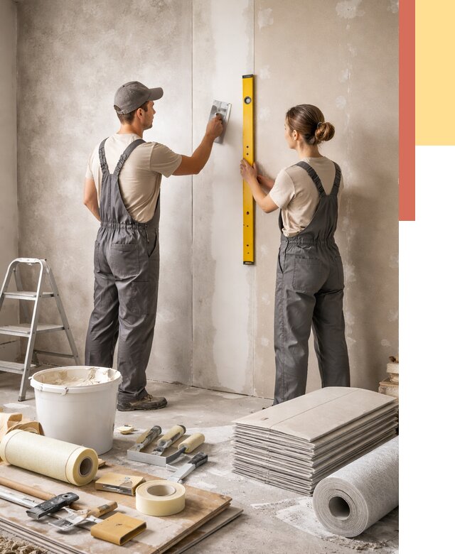 Отделка стен в Курске от 1564 руб/м² — недорого, быстро, под ключ | ОТДЕЛОЧНИК-Кус