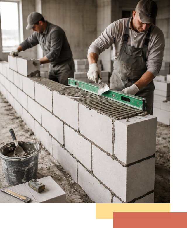 Кладка перегородок из газобетона в Курске быстро и качественно