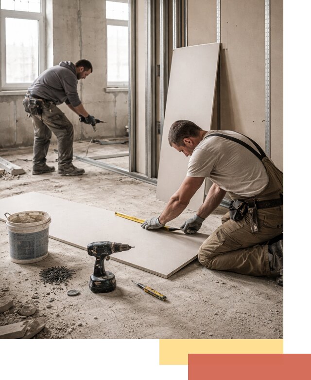 Кладка перегородок из ПГП под ключ в Курске