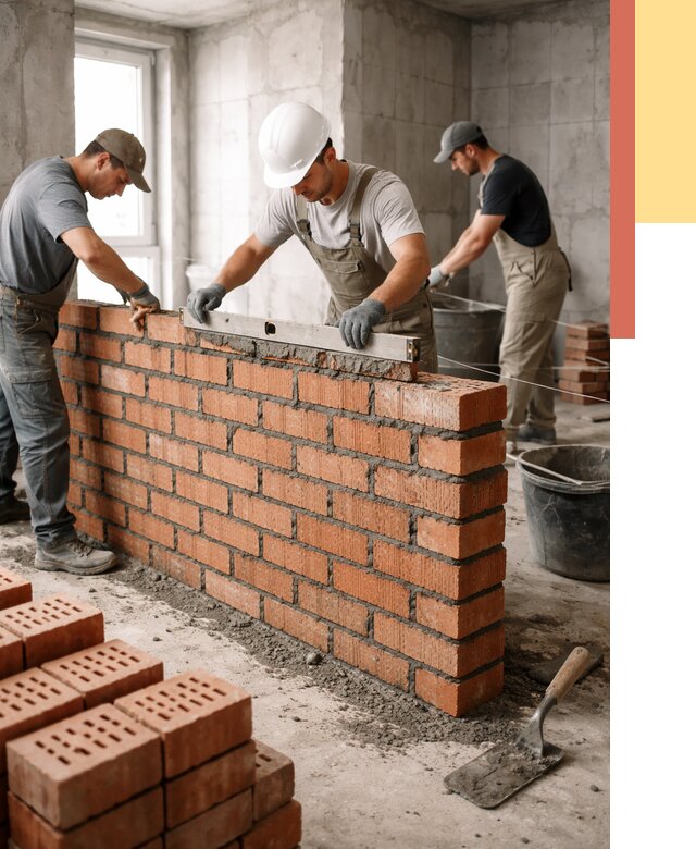 Кладка перегородок из кирпича в Курске от 3648 руб. за м² | ОТДЕЛОЧНИК-Кус