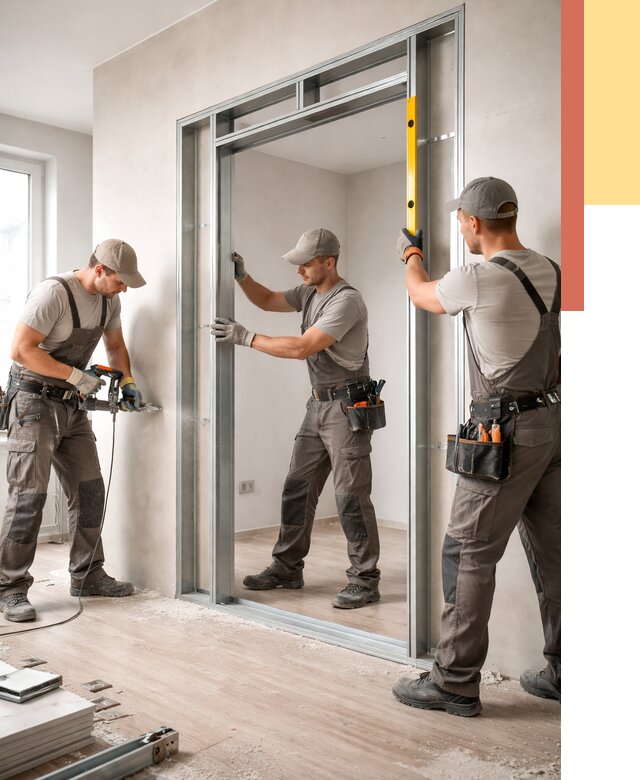 Устройство дверного проема в перегородке в Курске от 4691 руб. под ключ | ОТДЕЛОЧНИК-Кус