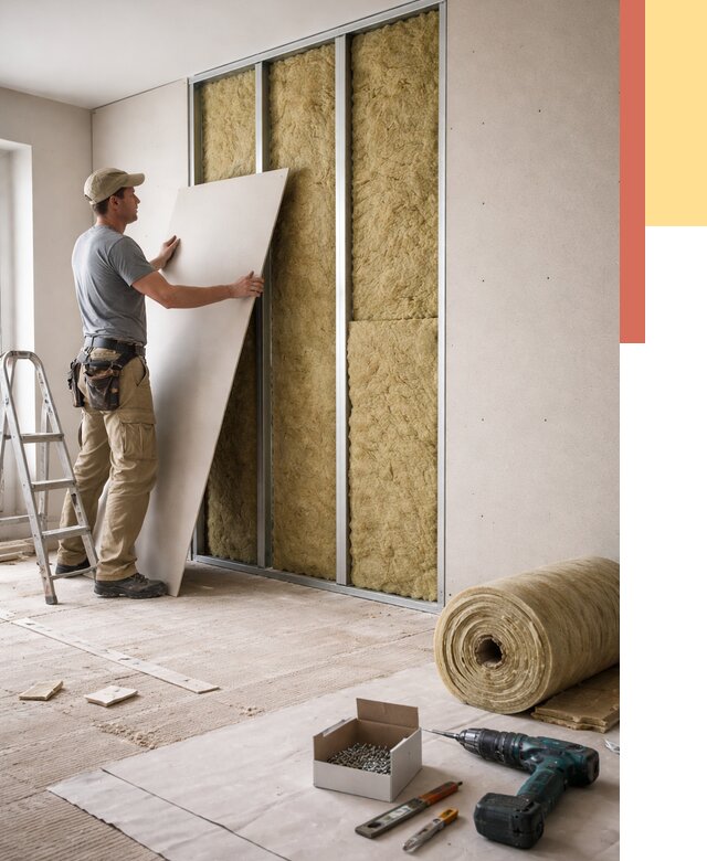 Перегородка из гипсокартона с шумоизоляцией в Курске от 3252 руб. | ОТДЕЛОЧНИК-Кус