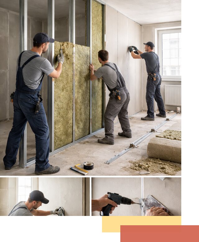 Перегородка из гипсокартона с шумоизоляцией в Курске — монтаж под ключ