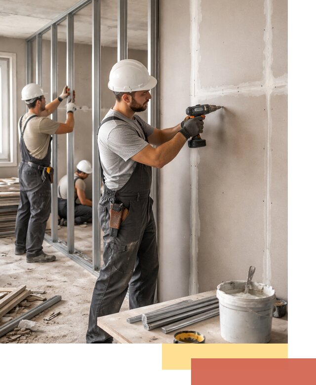 Перегородки из огнестойкого гипсокартона в Курске под ключ