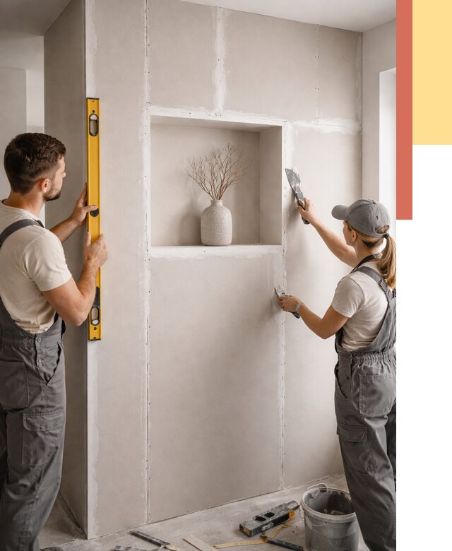 Перегородка из гипсокартона с нишей в Курске от 3388 руб. под ключ | ОТДЕЛОЧНИК-Кус