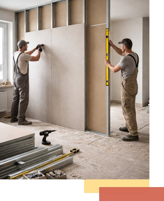 Зонирующая перегородка из гипсокартона под ключ в Курске