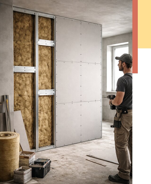 Усиленная перегородка под навеску в Курске от 13343 руб. — монтаж под ключ | ОТДЕЛОЧНИК-Кус