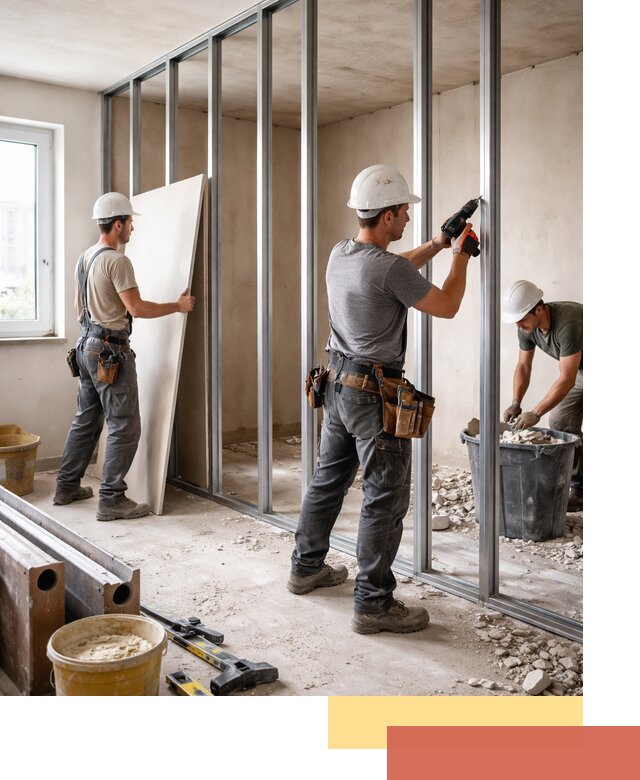 Перенос гипсокартонной перегородки в Курске профессионально и быстро